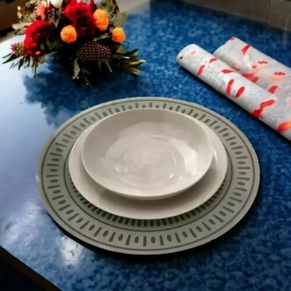 IKEA TUVIRIS Place mat Gray-Green/Patterned Plastic 14 ½ 